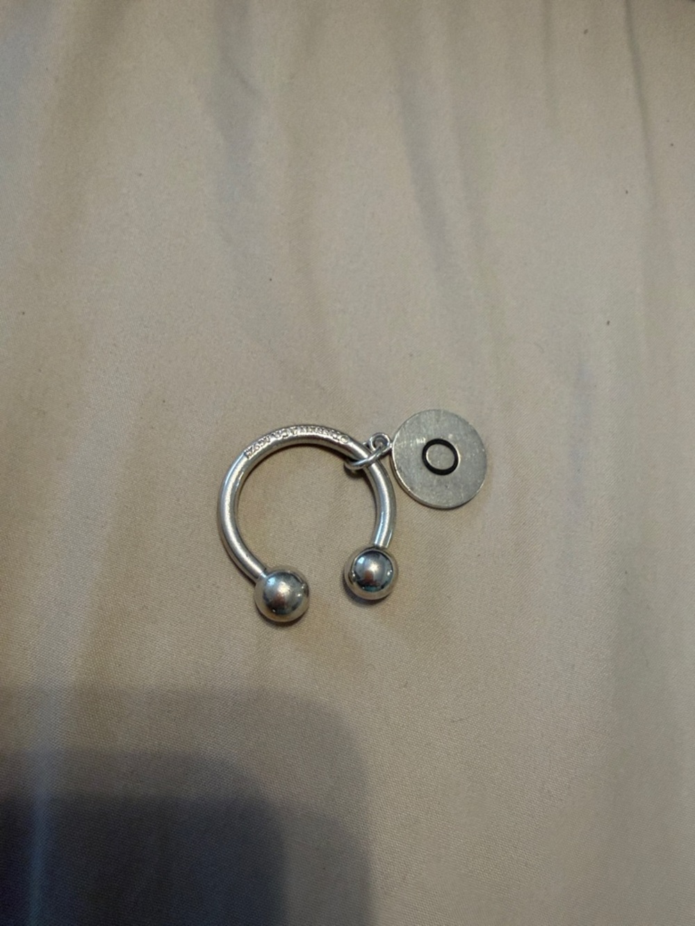 Tiffany & Co. Silver Open Hoop Key Ring with Disc Charm